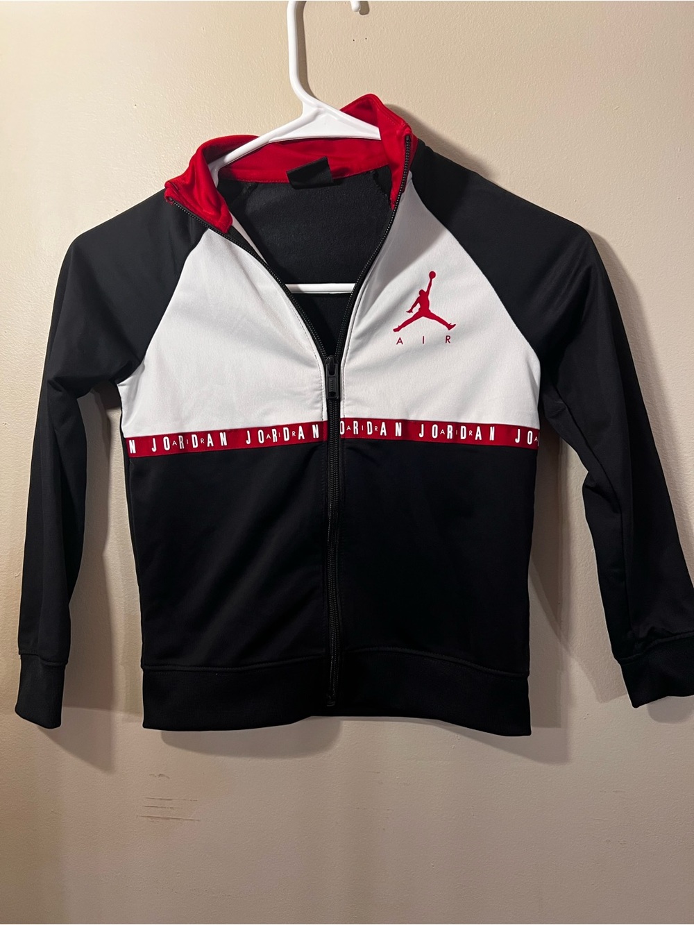 Jordan Kids Black, White & Red Zip-Up Puffer Jacket